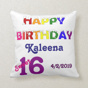 Happy Birthday Sweet 16 Cushion