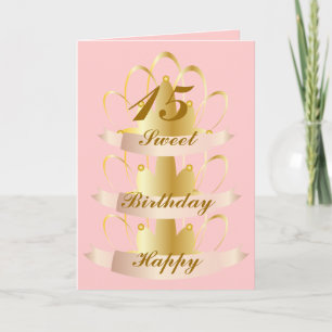 Happy Birthday Sweet Fifteen-Customise Card