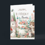 Happy Birthday Sweet Granddaughter Greeting  Card<br><div class="desc">"AI-generated artwork with design direction by Susang6"</div>