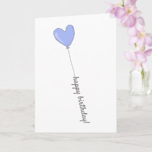 Happy Birthday - Sweet Lilac Heart Shaped Balloon Card