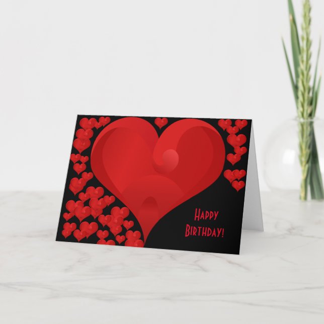 Happy Birthday! Sweet Valentine Love Hearts Holiday Card (Front)