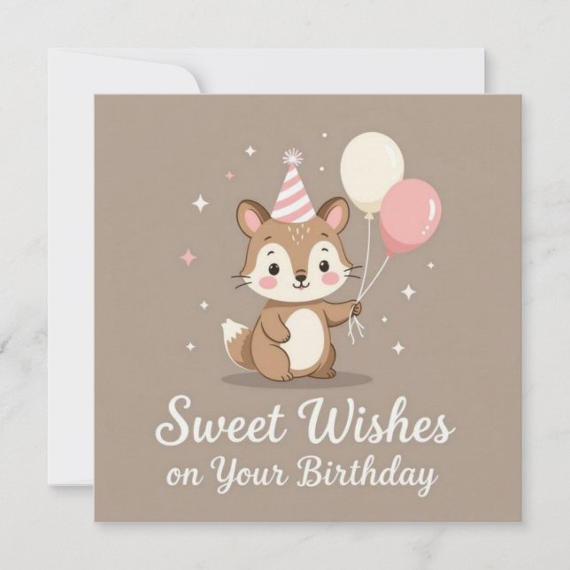 Happy birthday sweet wishes on your birthday  card (Front)