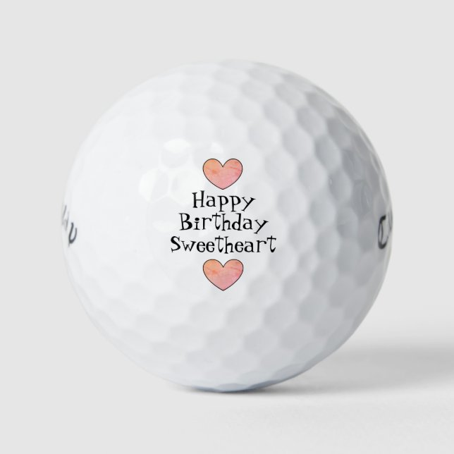 Happy birthday sweetheart golf balls (Front)