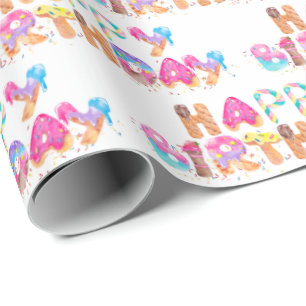 Happy Birthday Sweets Wrapping Paper