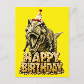 Happy Birthday T-Rex Holiday Postcard