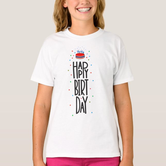 Happy birthday t shirt dress design  (Front)