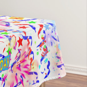 Happy birthday tablecloth