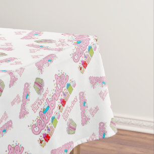 Happy Birthday Tablecloth Celebrate Pink