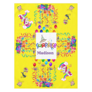 Happy Birthday Tablecloth Confetti Yellow