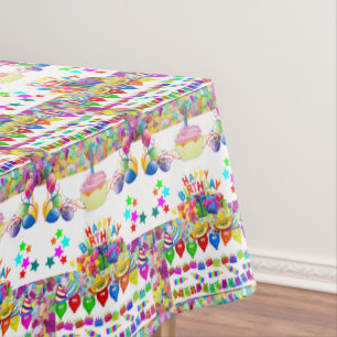 Happy Birthday Tablecloth Cupcakes