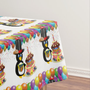 Happy Birthday Tablecloth Penguin