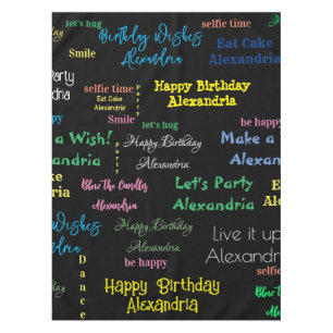 Happy Birthday Tablecloth Personalised Name