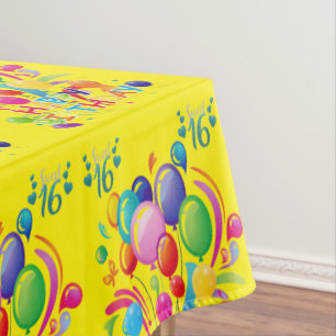 Happy Birthday Tablecloth Sweet Sixteen