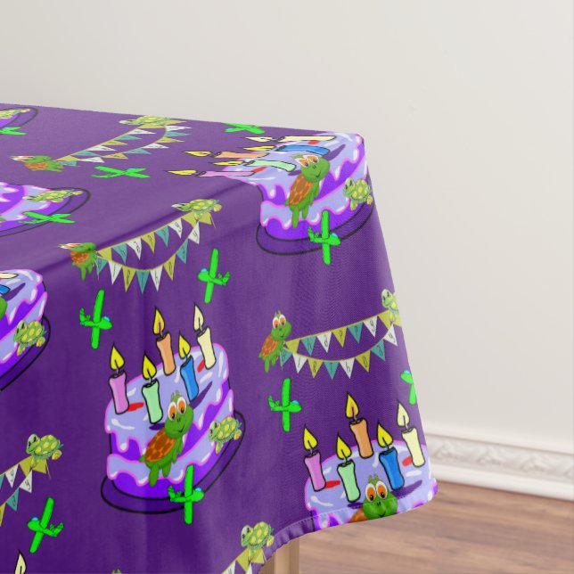 Happy Birthday Tablecloth Turtles (In Situ)