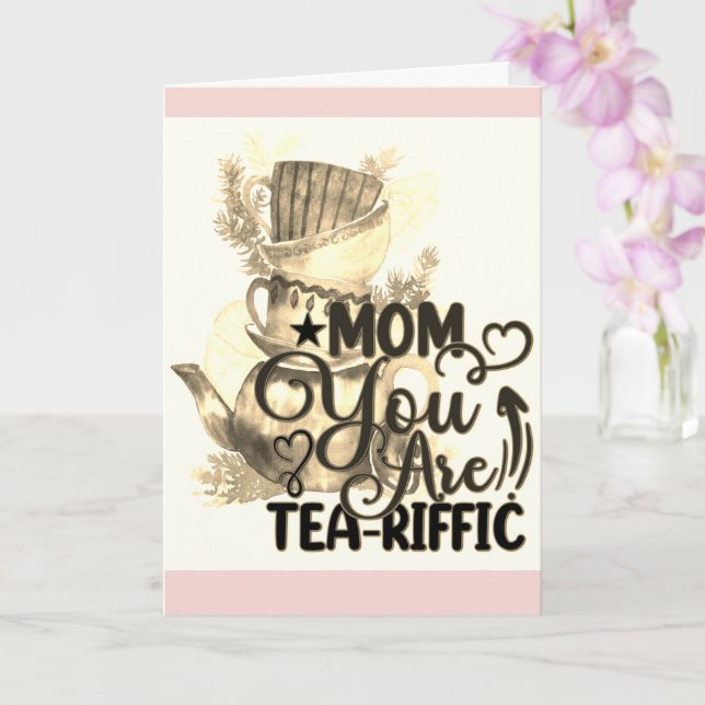 Happy Birthday Tea Loving Mum Funny Pun Card (Orchid)