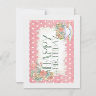 Happy Birthday Teacup Greeting Card