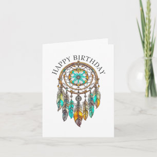 Happy Birthday Teal Dreamcatchers Mystical Card