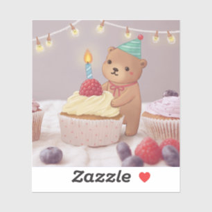 Happy Birthday: Teddy Bear & Cupcakes
