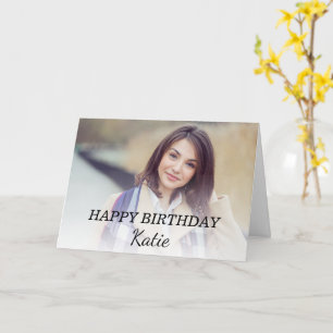 Happy Birthday Teen Girl Photo Parents Siblings   Card