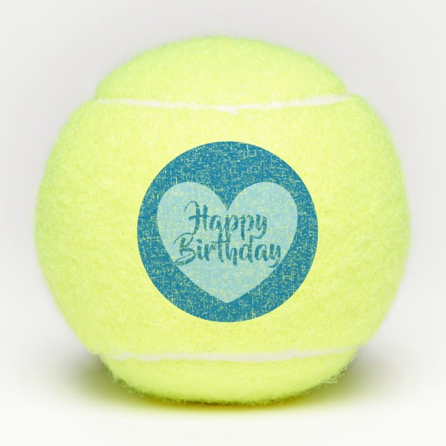 Happy Birthday tennis balls by dalDesignNZ (Front)