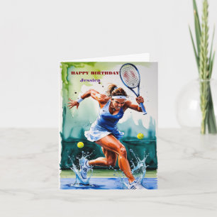Happy Birthday Tennis Lover Card – Fun & Sporty Gr