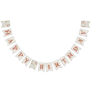 Happy Birthday Terracotta Wildflower Girl Bunting