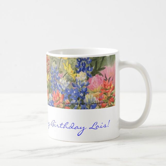 Happy Birthday! Texas Wildflowers Mug (Right)