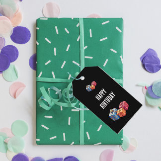 Happy Birthday text and gift boxes images black Tags