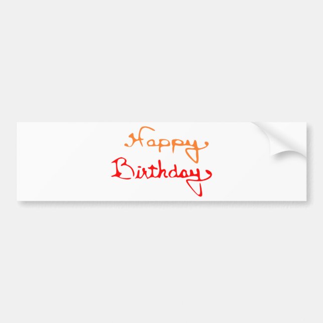 Happy Birthday Text Bumper Sticker (Front)