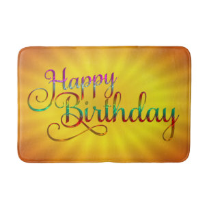 HAPPY BIRTHDAY - text design + your own ideas Bath Mat