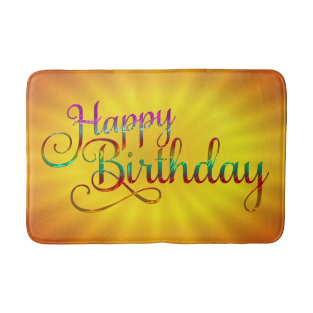 HAPPY BIRTHDAY - text design + your own ideas Bath Mat (Front)
