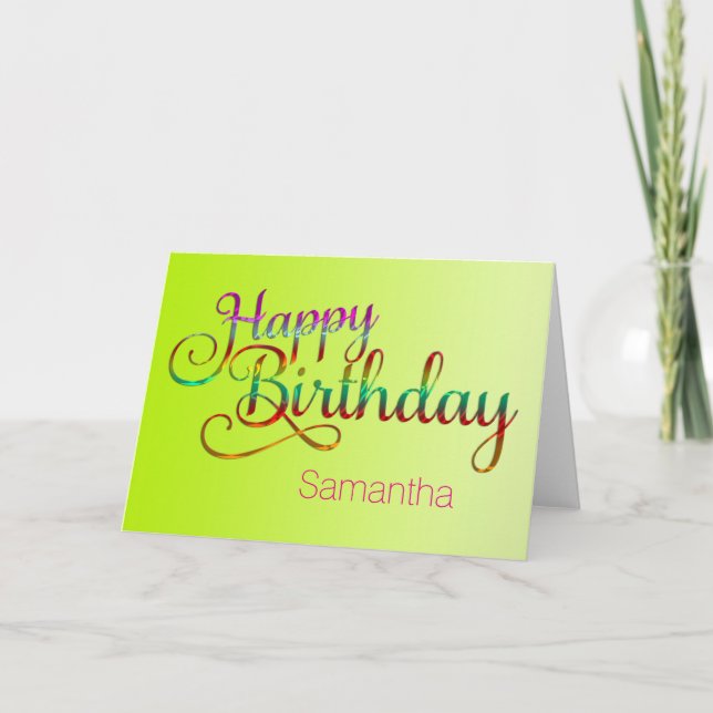 HAPPY BIRTHDAY - text design + your own ideas Card (Front)