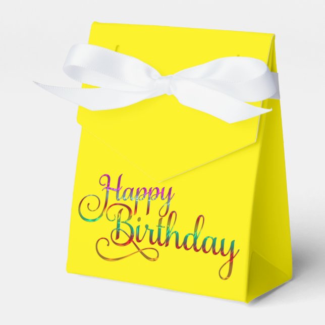 HAPPY BIRTHDAY - text design + your own ideas Favour Box (Front Side)