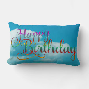 HAPPY BIRTHDAY - text design + your own ideas Lumbar Cushion