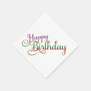 HAPPY BIRTHDAY - text design + your own ideas Napkin