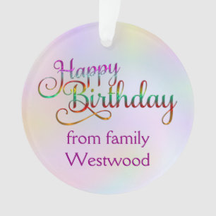 HAPPY BIRTHDAY - text design + your own ideas Ornament