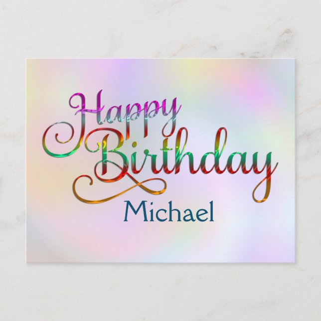 HAPPY BIRTHDAY - text design + your own ideas Postcard (Front)