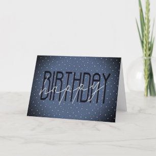 Happy Birthday Text On Stars Card