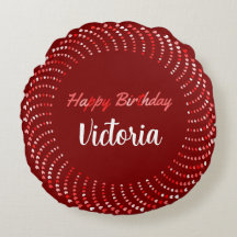 Happy birthday text with red hearts classic r