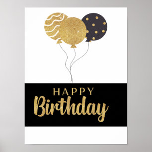 Happy Birthday theme with balloons.  Poster