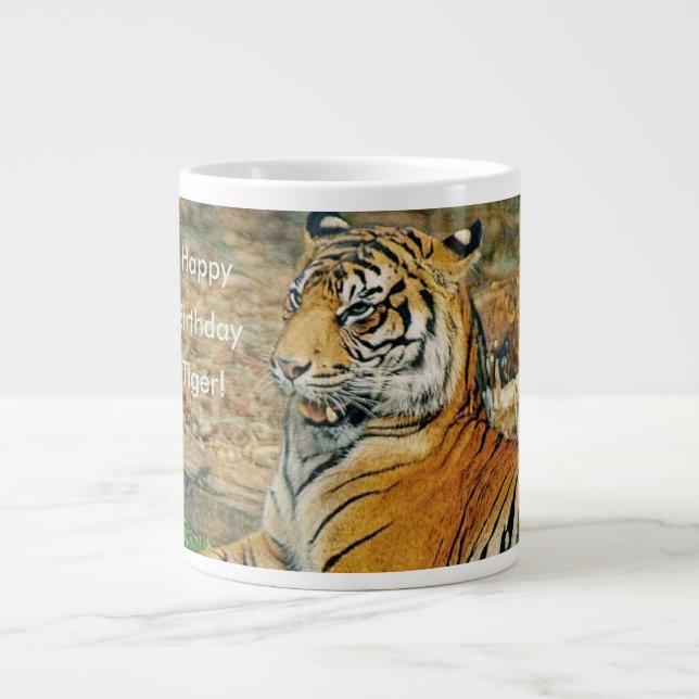 Happy Birthday Tiger Large Coffee Mug (Front)