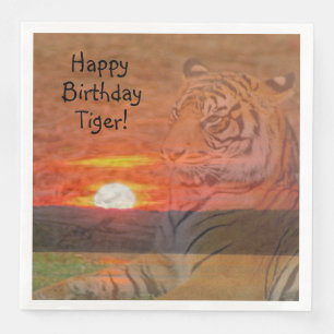 Happy Birthday Tiger Napkin