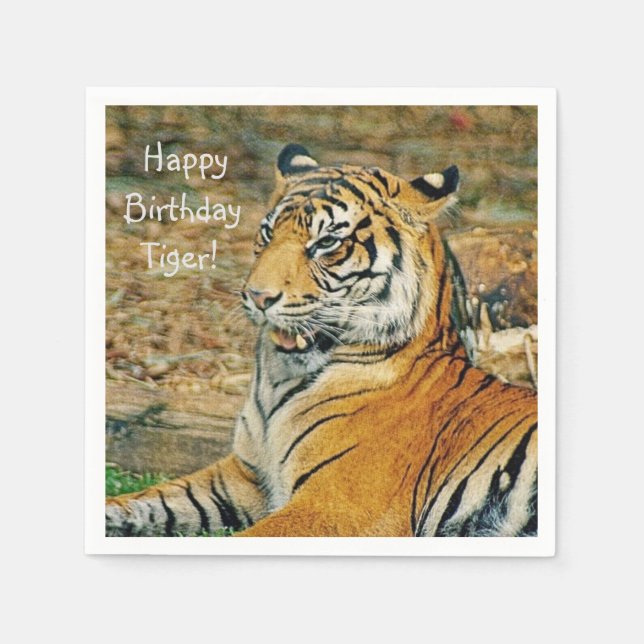 Happy Birthday Tiger Napkin (Front)
