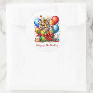Happy Birthday Tiger Stickers