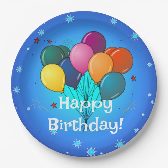 Happy Birthday...time to celebrate! Paper Plate (Front)