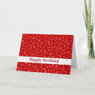 Happy Birthday Tiny Hearts on Red Card