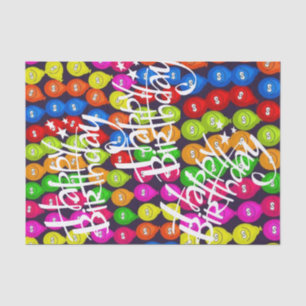 Happy Birthday Tissue Paper Balloons