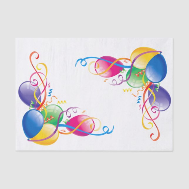 Happy Birthday Tissue Paper Balloons (Front)