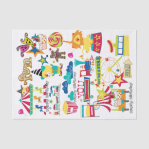 Happy Birthday Tissue Paper Carnival Circus