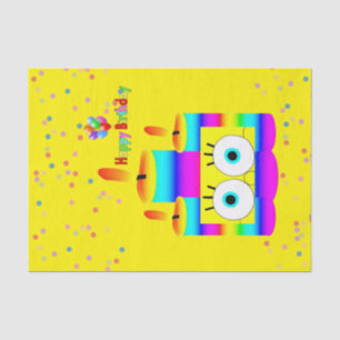 Happy Birthday Tissue Paper Colourful Candle